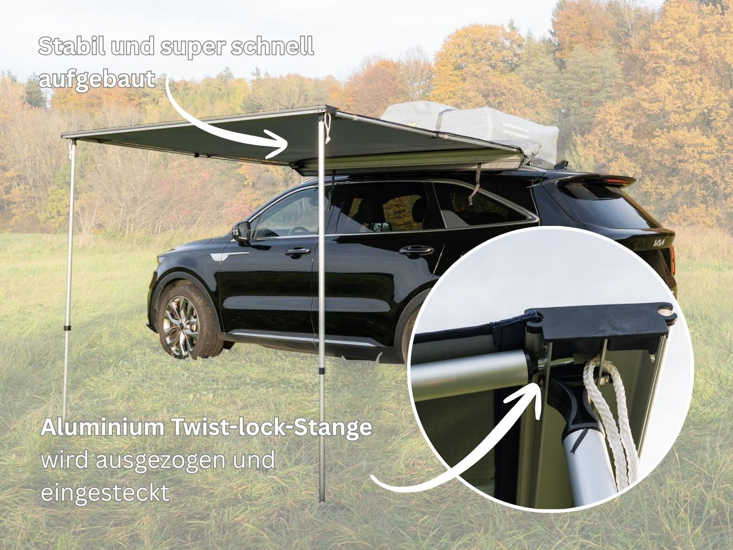 Stangensystem der Gumtree Automarkise
