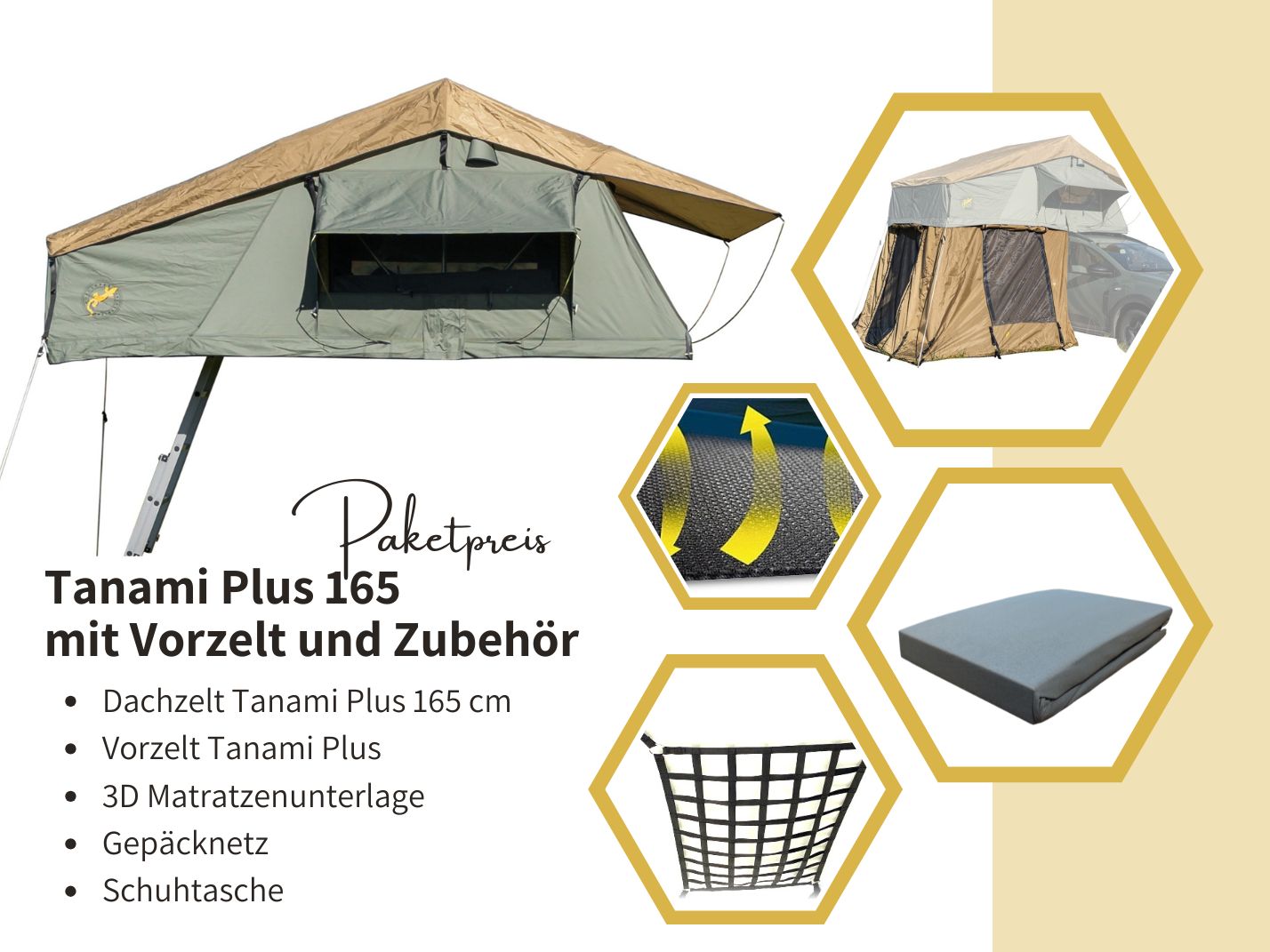 Tanami Plus 165 mit Vorzelt und Zubehör – gordigear