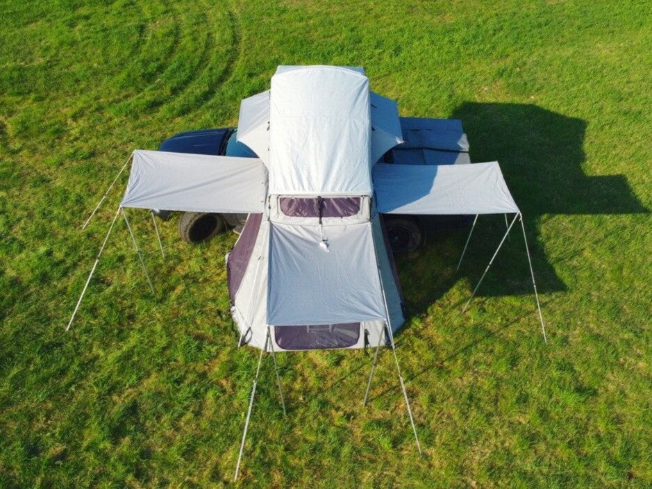 Dachzelt Tanami Pro mit Vorzelt von oben abgebildet