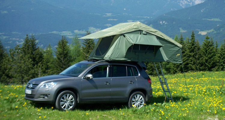 Tente de toit Gordigear pour 2 personnes avec espace de rangement 140 x 240  cm gris - Accessoires de camping Berger Camping
