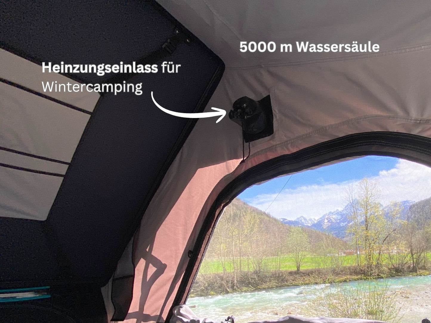 Blick aus dem Fenster des Hartschalen-Dachzelt Bonito 2.0