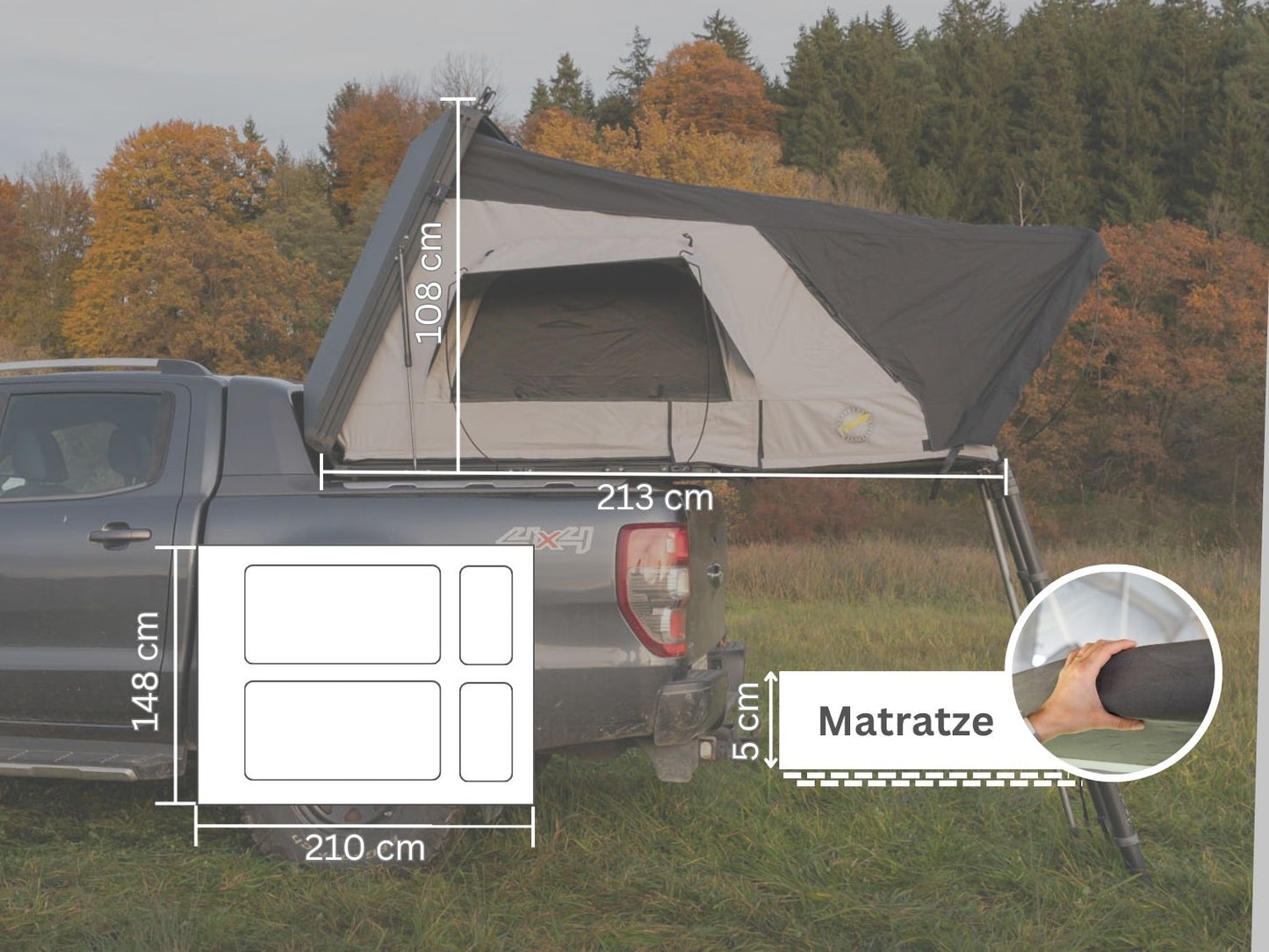 Bonito 2.0 Überblick mit Maßen