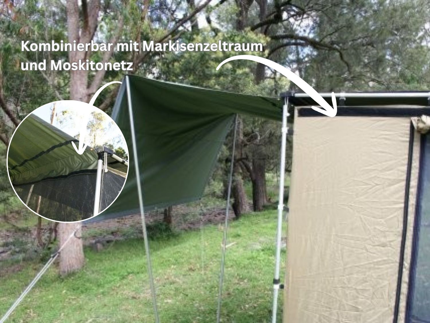 Markisen-Erweiterung ist kombinierbar mit dem Markisen-Zeltraum