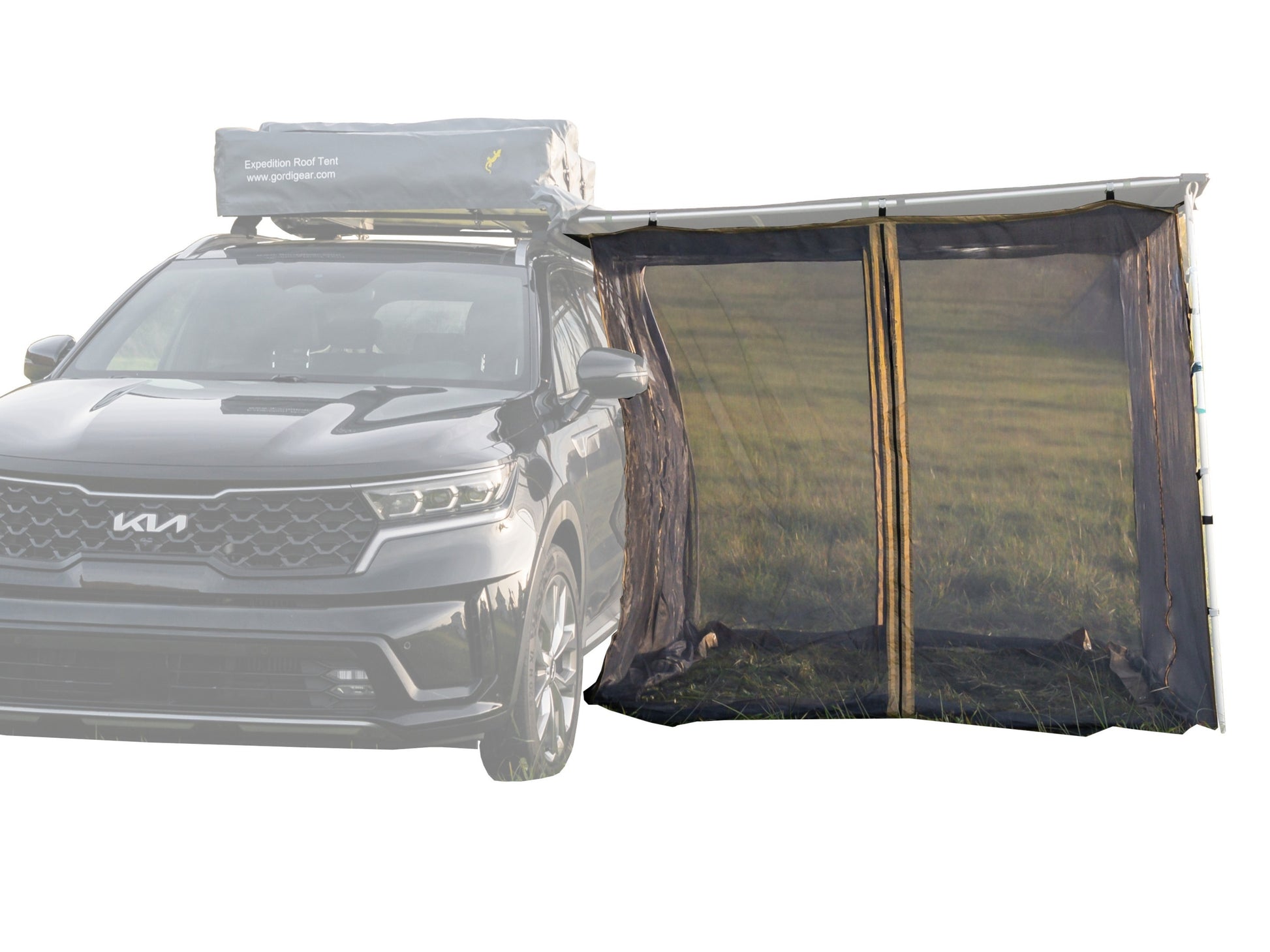 Moskitonetzraum aufgebaut und freigestellt