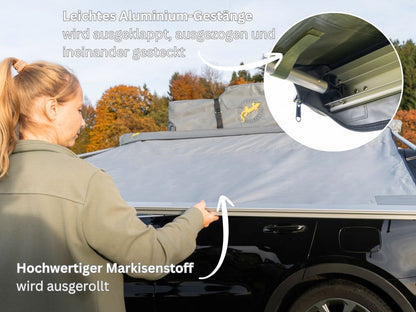 Markise wird gerade aufgebaut