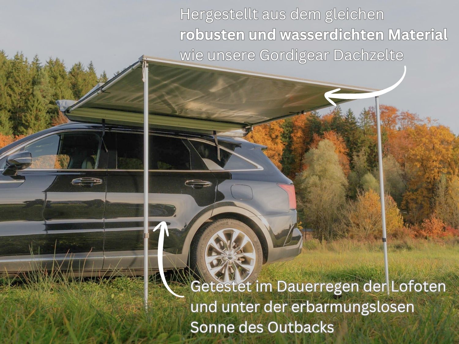Robustes Material der Automarkise Gumtree