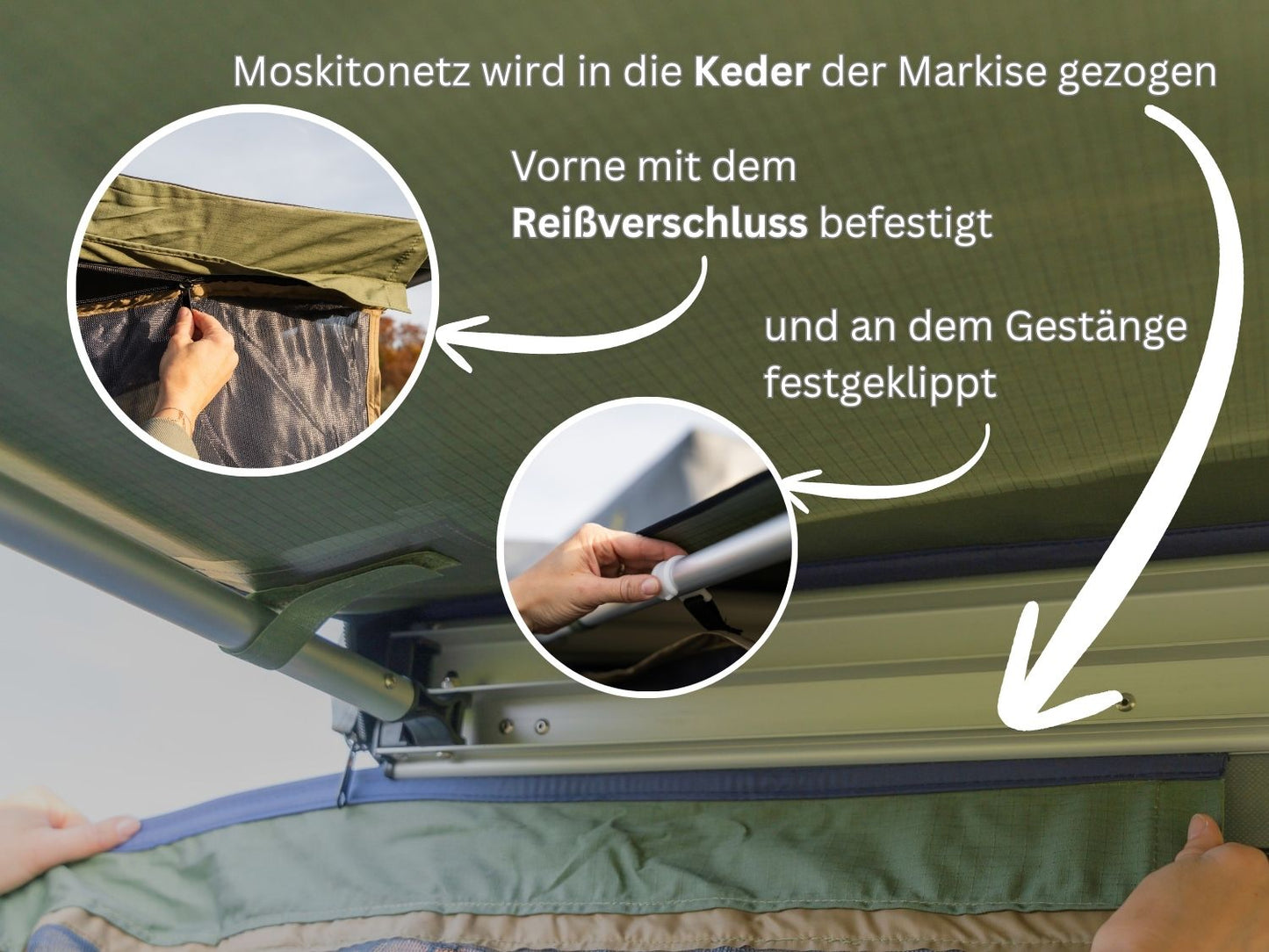 Automarkise mit Montagehinweise für Moskitonetz