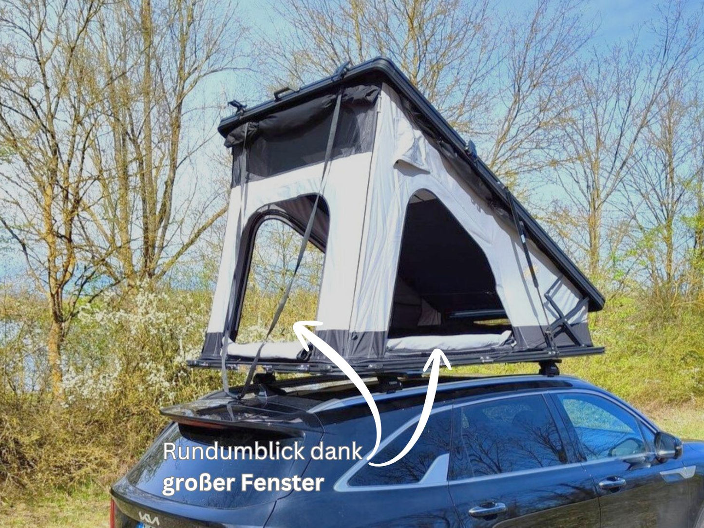 Mulloway Hartschalen-Dachzelt mit großen Fenstern