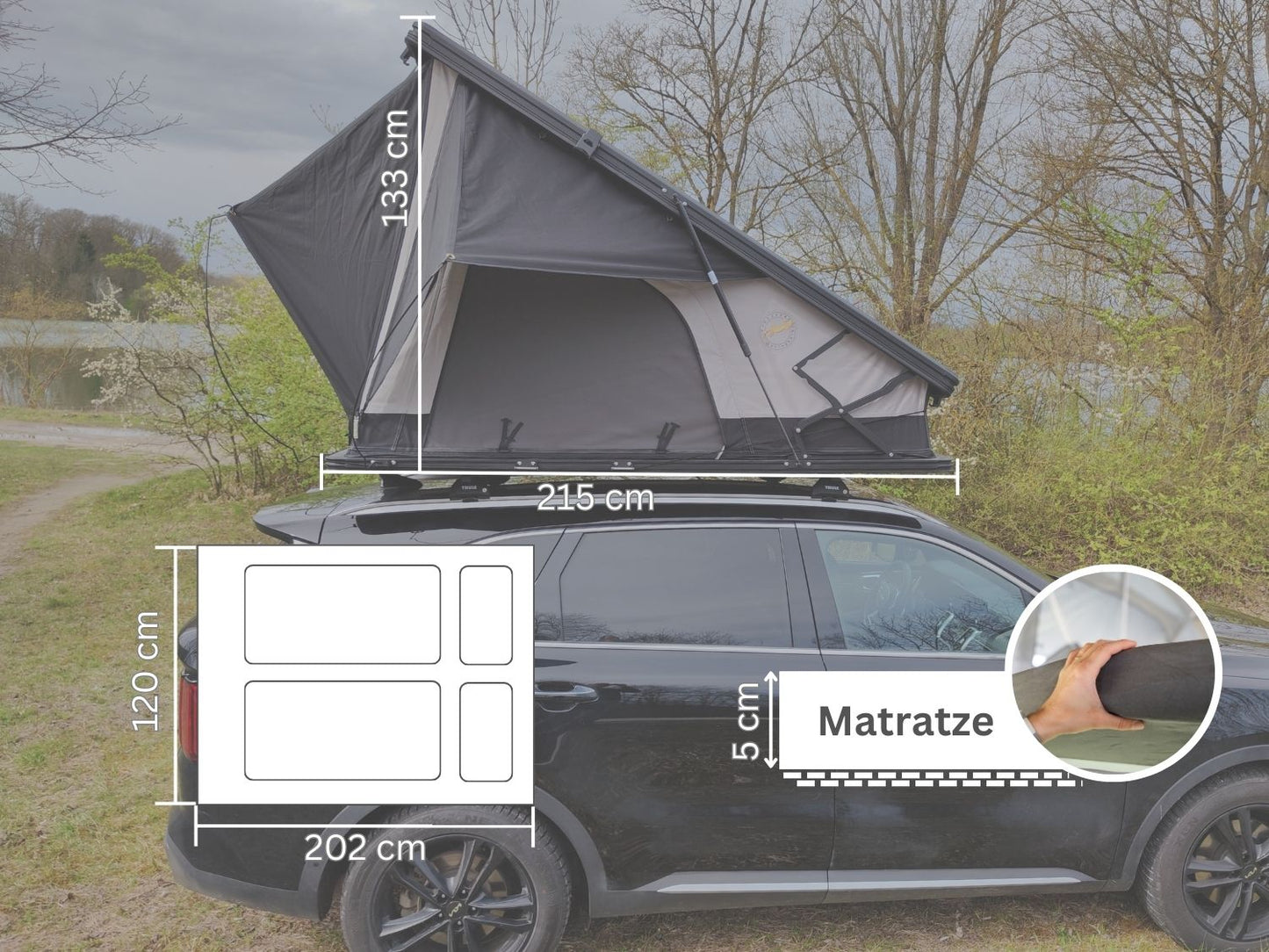 Maße Hartschalendachzelt Mulloway