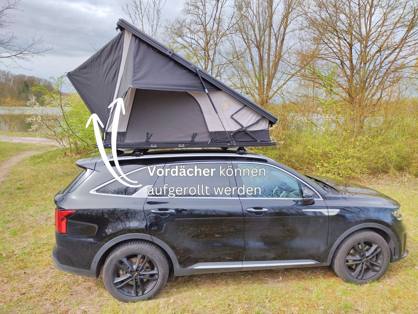 Vordächer Mulloway Dachzelt können aufgerollt werden