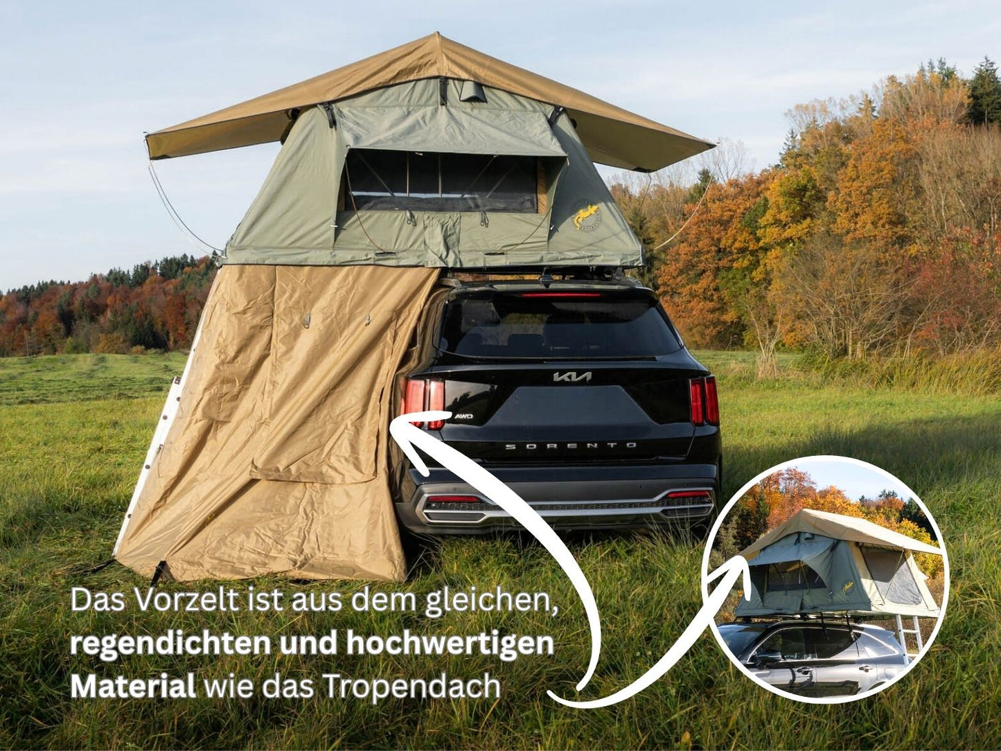 Dachzelt Vorzelt Material