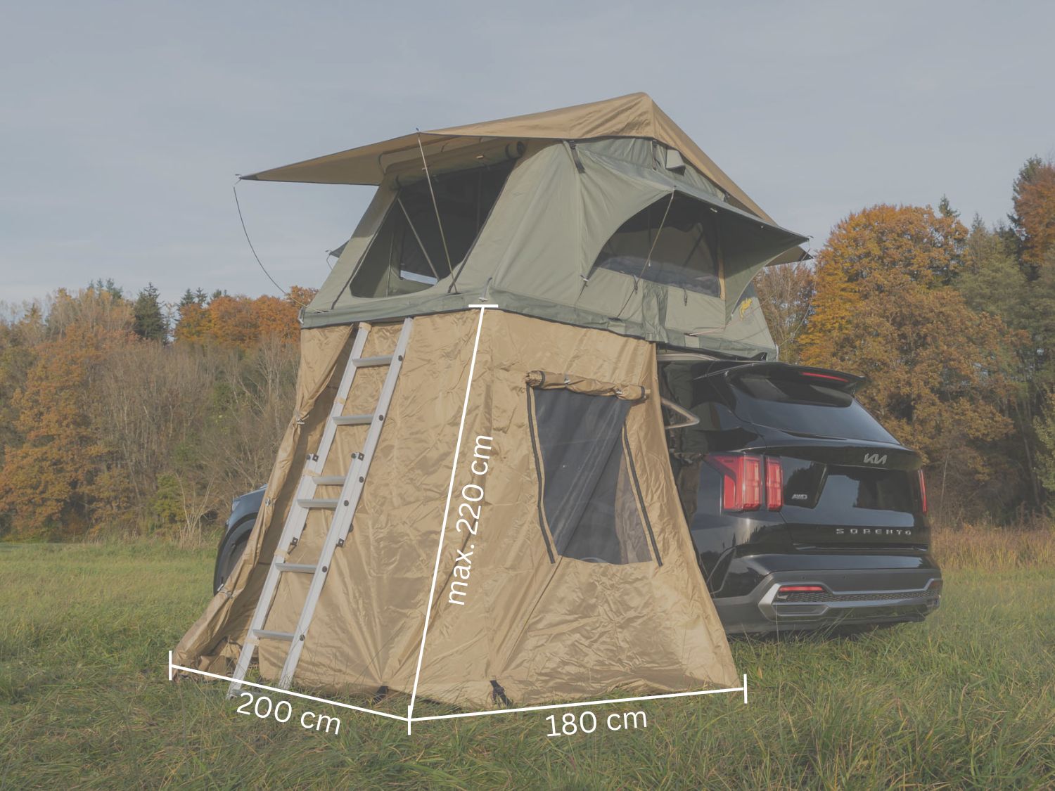 Tanami Light Vorzelt Überblick mit Maße