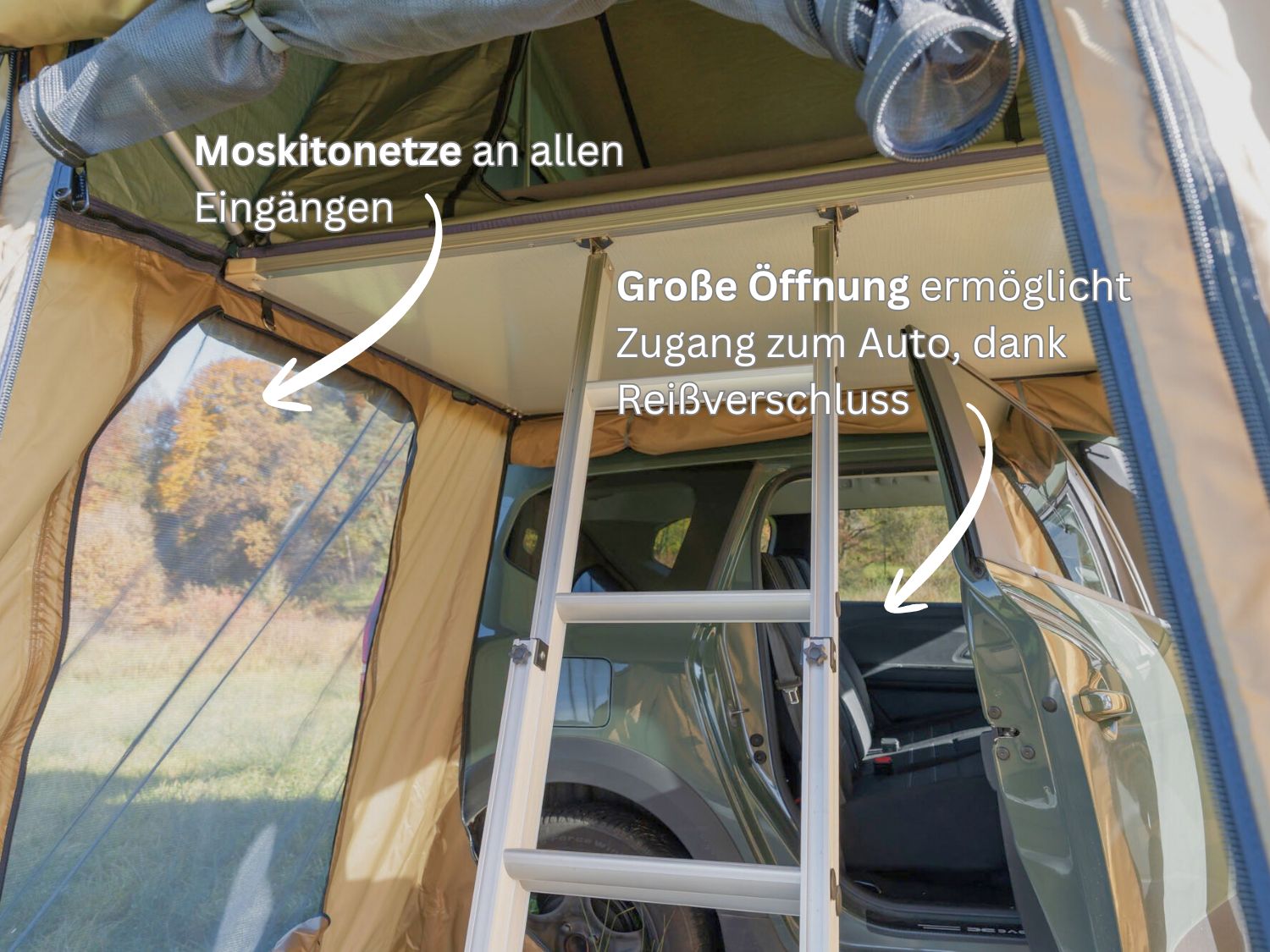 Tanami Plus Vorzelt mit großer Öffnung zum Auto