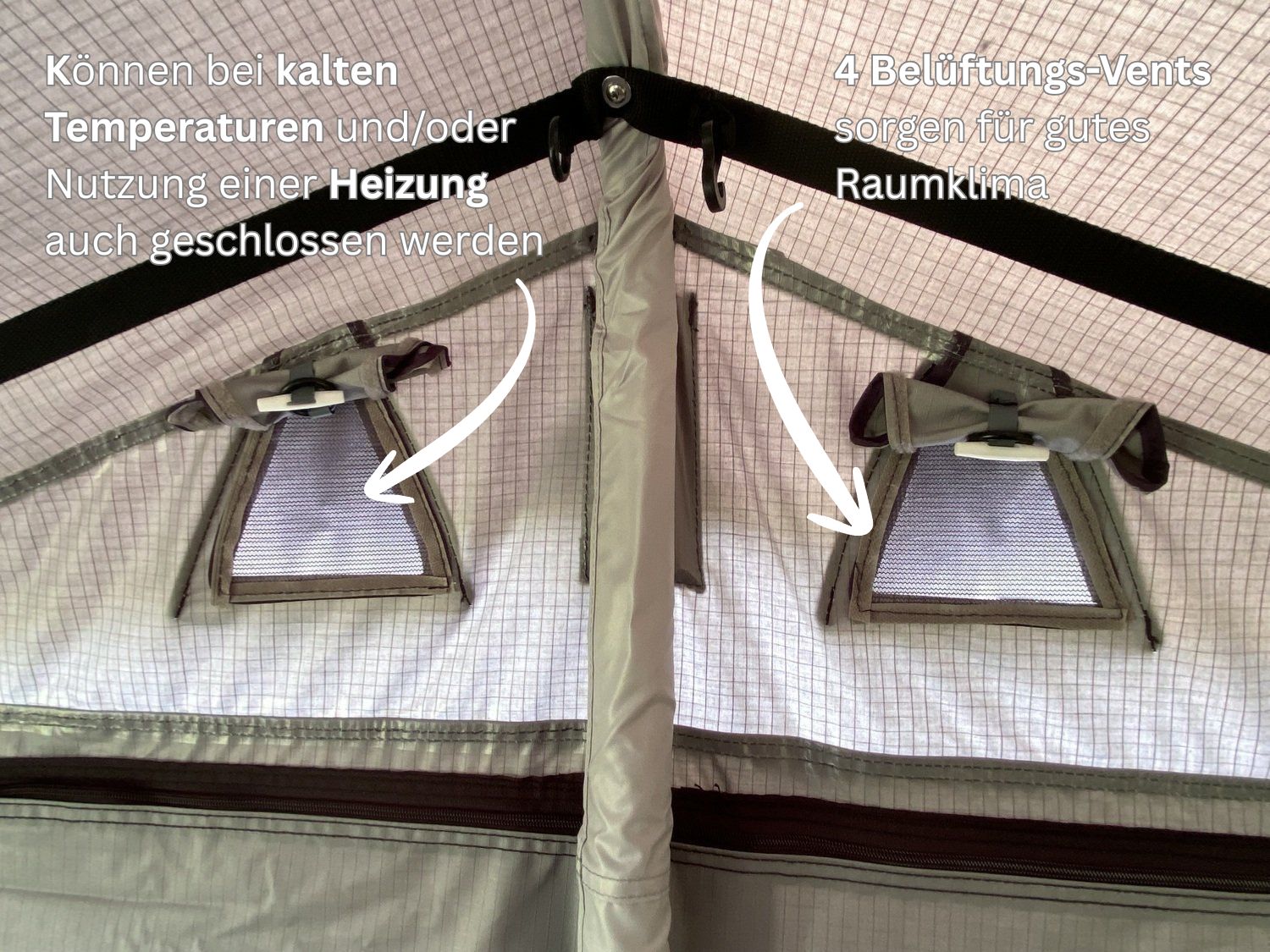 Belüftungsventile des Dachzelts 