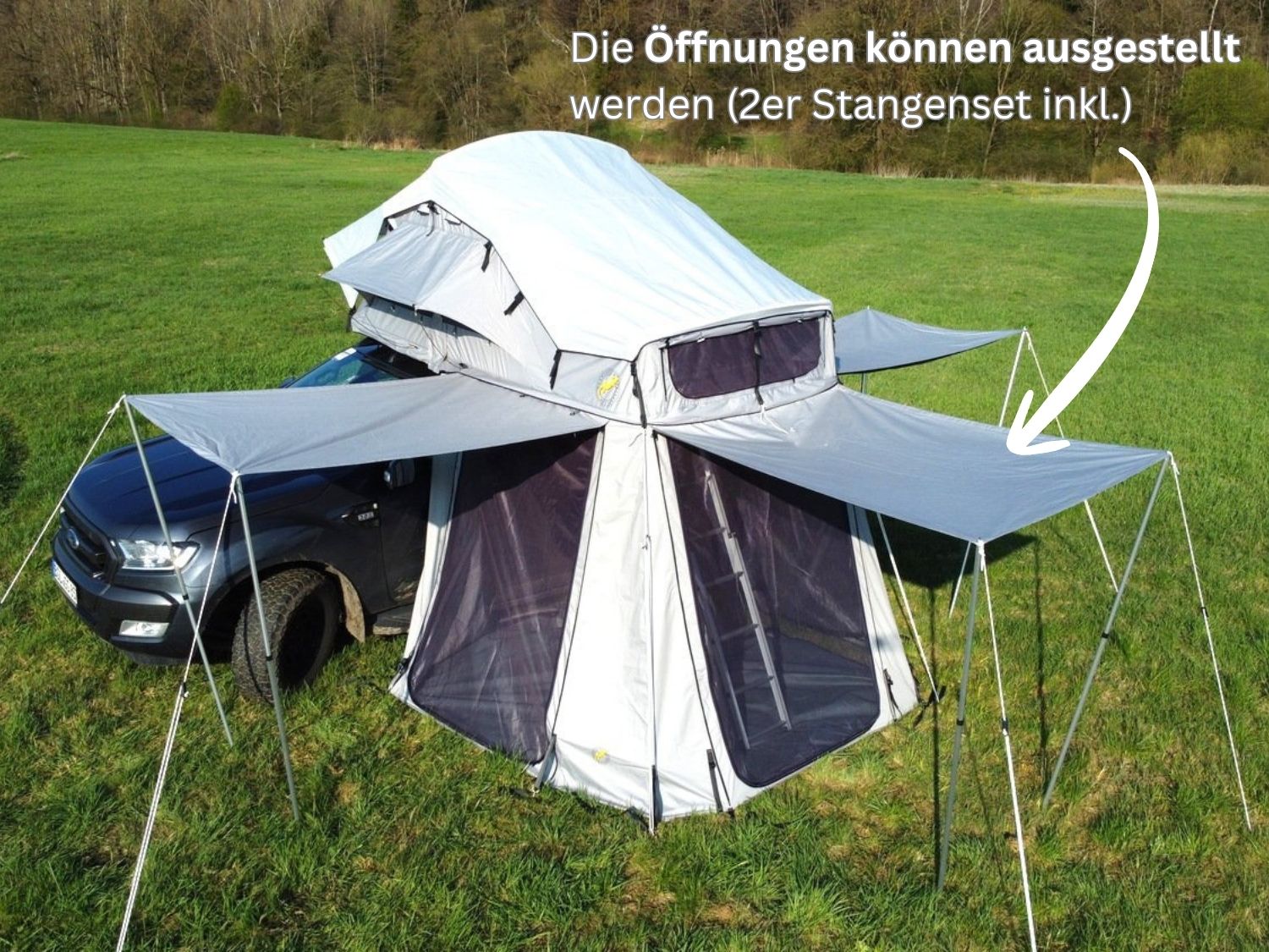 dachzelt von innen begehbar Tanami Pro Vorzelt