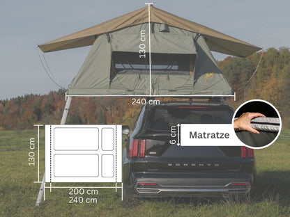 Tanami Ultra Light Überblick über die Maße (Außenmaße und Liegefläche)
