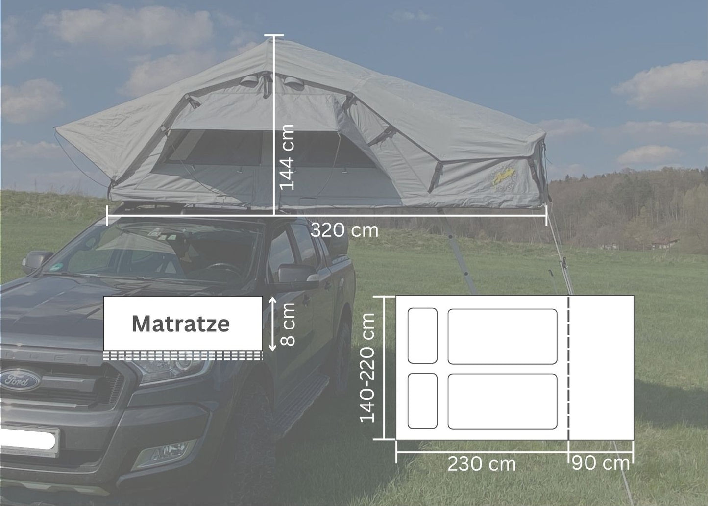 Daintree PRO Falt-Dachzelt (4 Größen)